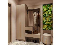 Набор прихожая Голд Бостон(вешалка В1 + шкаф Ш 600)(Бежевый(Глиняный/Серый)