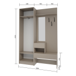 Набор прихожая Голд Бостон(вешалка В1 + шкаф Ш 600)(Бежевый(Глиняный/Серый)