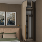 Набор Шкаф Голд Бостон+антресоль Бежевый 800*2600*520 (Глиняный Серый) (шкаф+антресоль)