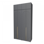 Набор Шкаф Фиеста + антресоль (Графит/Графит Софт) 1332х2600х500