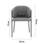 Стул обеденный Carmel бело-серый