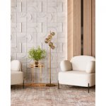 Журнальный столик Гестия 41*60см стекло черное сталь золото