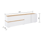 Тумба ТВ "Аркон" белый / дуб вотан