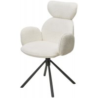 Стул VARDY 360 град.поворот. Белый букле XD841-01 / Серый, ®DISAUR