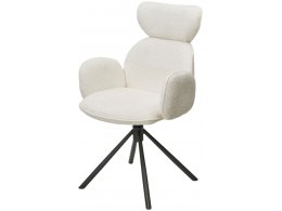 Стул VARDY 360 град.поворот. Белый букле XD841-01 / Серый, ®DISAUR