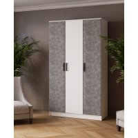 Шкаф комбинированный Ларс (1,2) без зеркала белый/ателье светлое