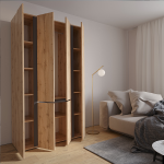 Шкаф распашной Сура 2 (1200х2100х480) Дуб вотан/ графит