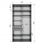 Набор Шкаф Фиеста + антресоль (Графит/Графит Софт) 1332х2600х500