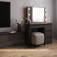 Стол косметический с подсветкой Сура 900х1360х400 Графит