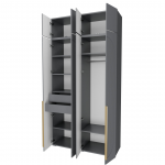 Набор Шкаф Фиеста + антресоль (Графит/Графит Софт) 1332х2600х500