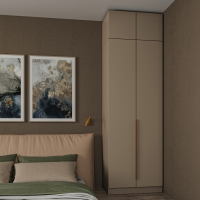 Набор Шкаф Голд Бостон+антресоль Бежевый 800*2600*520 (Глиняный Серый) (шкаф+антресоль)