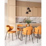 Стол обеденный Vermont 140*80 см  керамика темная ножки серые