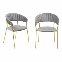 Комплект из 2-х стульев Turin серый, золотые ножки