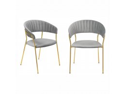 Комплект из 2-х стульев Turin серый, золотые ножки