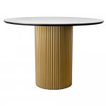 Стол Aura D110, керамогранит Ravena Natural, золотой