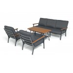 "Крокус" лаунж-зона 5-местная из алюминия, цвет темно-серый