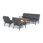 "Крокус" лаунж-зона 5-местная из алюминия, цвет темно-серый