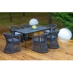 "Романо" обеденная группа на 6 персон, каркас темно-серый, роуп темно-серый