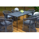 "Романо" обеденная группа на 6 персон, каркас темно-серый, роуп темно-серый