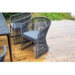 "Романо" обеденная группа на 6 персон, каркас темно-серый, роуп темно-серый