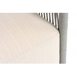 "Лугано" кресло плетеное из роупа, каркас алюминий светло-серый (RAL7035) муар, роуп серый меланж круглый, ткань Mossle светло-бежевая