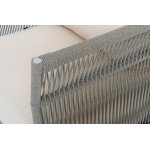 "Лугано" кресло плетеное из роупа, каркас алюминий светло-серый (RAL7035) муар, роуп серый меланж круглый, ткань Mossle светло-бежевая