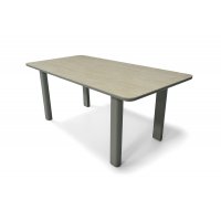 "Витория" обеденный стол из алюминия, столешница из искусственного камня