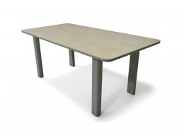 "Витория" обеденный стол из алюминия, столешница из искусственного камня