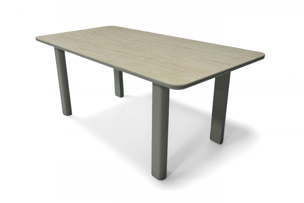 "Витория" обеденный стол из алюминия, столешница из искусственного камня "Витория" обеденный стол из алюминия, столешница из искусственного камня