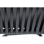 "Бордо" стул барный плетеный из роупа, каркас из стали темно-серый (RAL7024) муар, роуп серый 15мм, ткань темно-серая 027