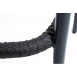 "Бордо" стул барный плетеный из роупа, каркас из стали темно-серый (RAL7024) муар, роуп серый 15мм, ткань темно-серая 027