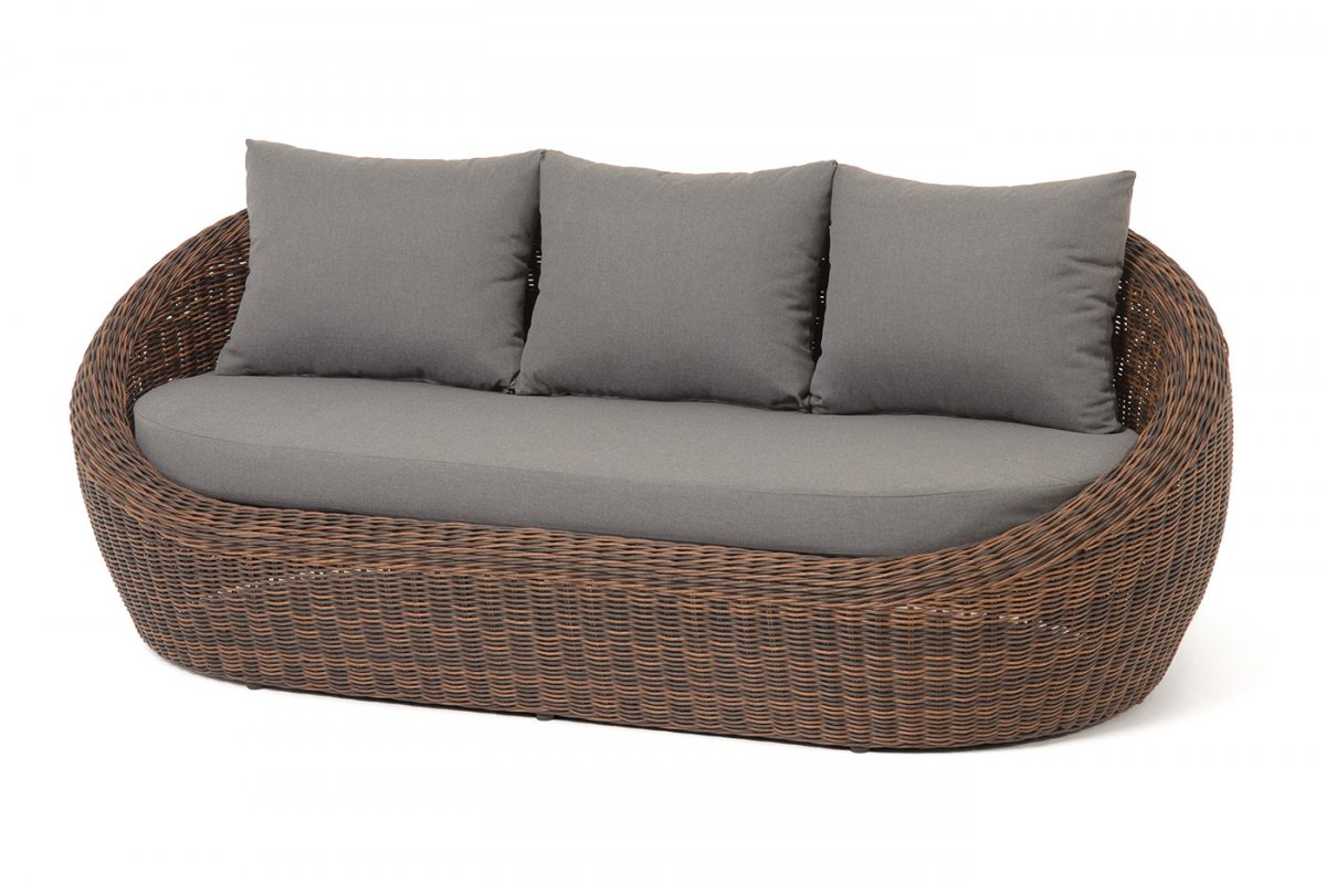 "Барселона" диван из искусственного ротанга трехместный, цвет коричневый "Барселона" диван из искусственного ротанга трехместный, цвет коричневый