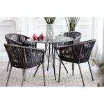 "Конте" интерьерный стол из HPL круглый Ø90см, цвет "серый гранит"