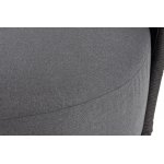 "Монтелла" диван 3-местный плетеный из роупа, каркас алюминий темно-серый (RAL7024) муар, роуп темно-серый круглый, ткань темно-серая 027