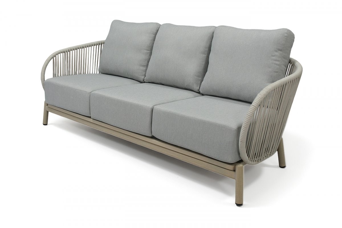 "Прато" диван трехместный из искусственного ротанга, цвет светло-серый, каркас под дерево (холодно-бежевый) "Прато" диван трехместный из искусственного ротанга, цвет светло-серый, каркас под дерево (холодно-бежевый)