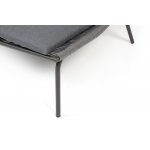 "Авиньон" кресло плетеное из роупа, каркас алюминий серый (RAL7022) муар, роуп серый круглый, ткань темно-серая 027