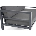 "Эстелья" диван 2-местный, каркас алюминий темно-серый (RAL7024) муар, ткань темно-серая 027