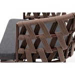 "Диего" стул плетеный из роупа, каркас из стали коричневый (RAL8016) муар, роуп коричневый круглый, ткань темно-серая 027