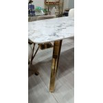 Стол обеденный Соар-2 F-1690,180х90х76 см, серо-золотая керамика/золото