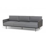 "Джелло" лаунж-зона 5-местная плетеная из роупа (веревки), каркас алюминиевый темно-серый, роуп темно-серый