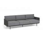 "Джелло" лаунж-зона 5-местная плетеная из роупа (веревки), каркас алюминиевый темно-серый, роуп темно-серый