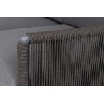 "Джелло" лаунж-зона 5-местная плетеная из роупа (веревки), каркас алюминиевый темно-серый, роуп темно-серый