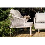 "Верона" лаунж-зона 5-местная плетеная из роупа (веревки), каркас алюминиевый белый, роуп бежевый