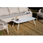 "Верона" лаунж-зона 5-местная плетеная из роупа (веревки), каркас алюминиевый белый, роуп бежевый