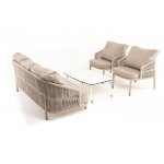 "Верона" лаунж-зона 5-местная плетеная из роупа (веревки), каркас алюминиевый белый, роуп бежевый