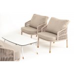 "Верона" лаунж-зона 5-местная плетеная из роупа (веревки), каркас алюминиевый белый, роуп бежевый