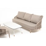 "Верона" лаунж-зона 5-местная плетеная из роупа (веревки), каркас алюминиевый белый, роуп бежевый