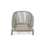 "Прато" кресло из искусственного ротанга, цвет светло-серый, каркас под дерево (холодно-бежевый)