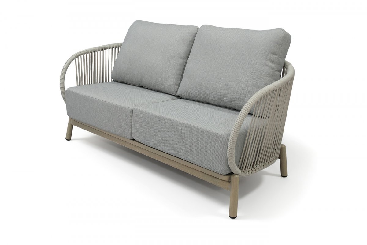 "Прато" диван двухместный из искусственного ротанга, цвет светло-серый, каркас под дерево (холодно-бежевый) "Прато" диван двухместный из искусственного ротанга, цвет светло-серый, каркас под дерево (холодно-бежевый)
