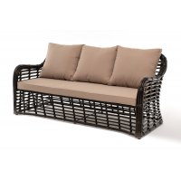 "Ницца" диван из искусственного ротанга трехместный, цвет бронзовый